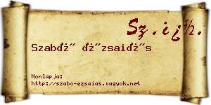 Szabó Ézsaiás névjegykártya